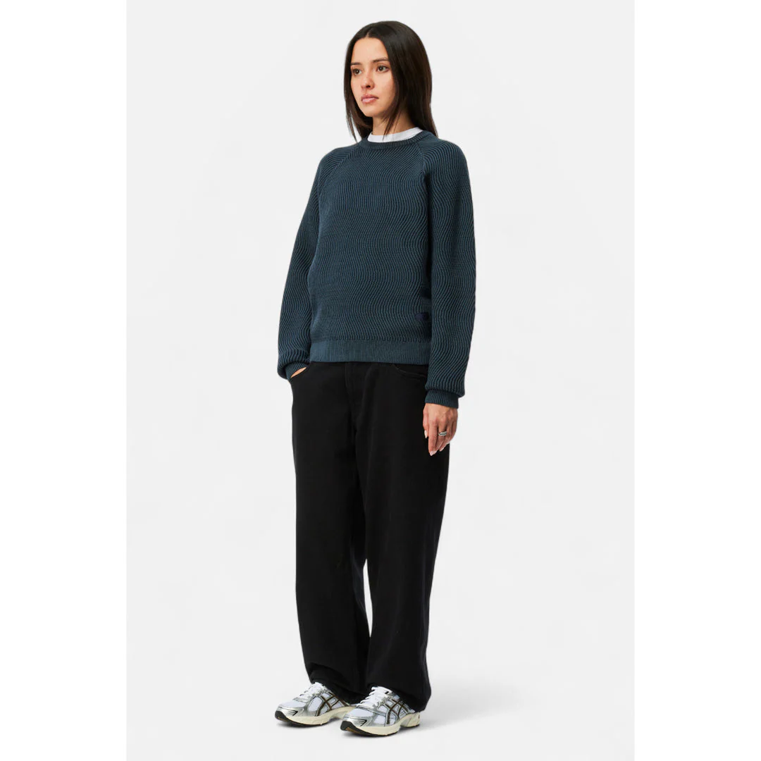Dime Wave Knit Sweater Navy - Image 5