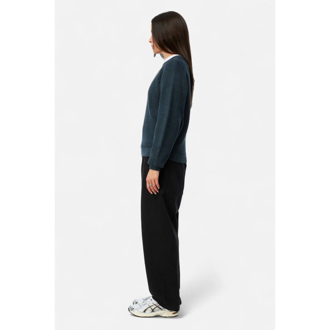 Dime Wave Knit Sweater Navy - Image 7