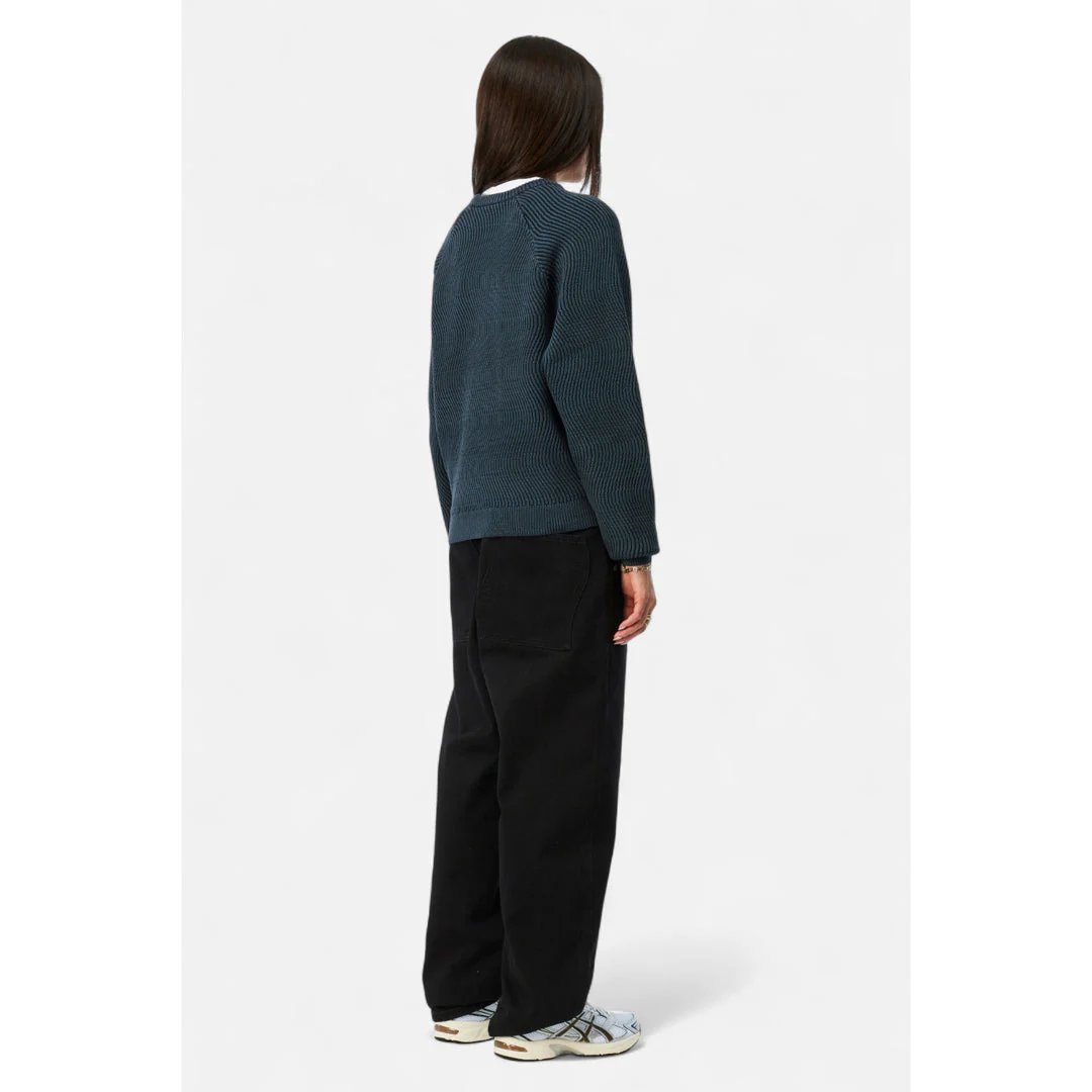 Dime Wave Knit Sweater Navy - Image 8
